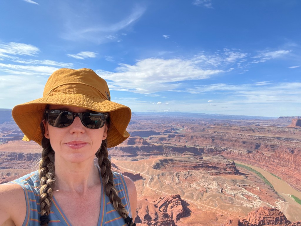 Selfie at Dead Horse Point State Park, with The Confluence in the background.